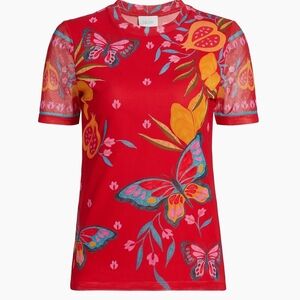 Johnny Was Red Floral Butterfly Blouse SOLD OUT ONLINE